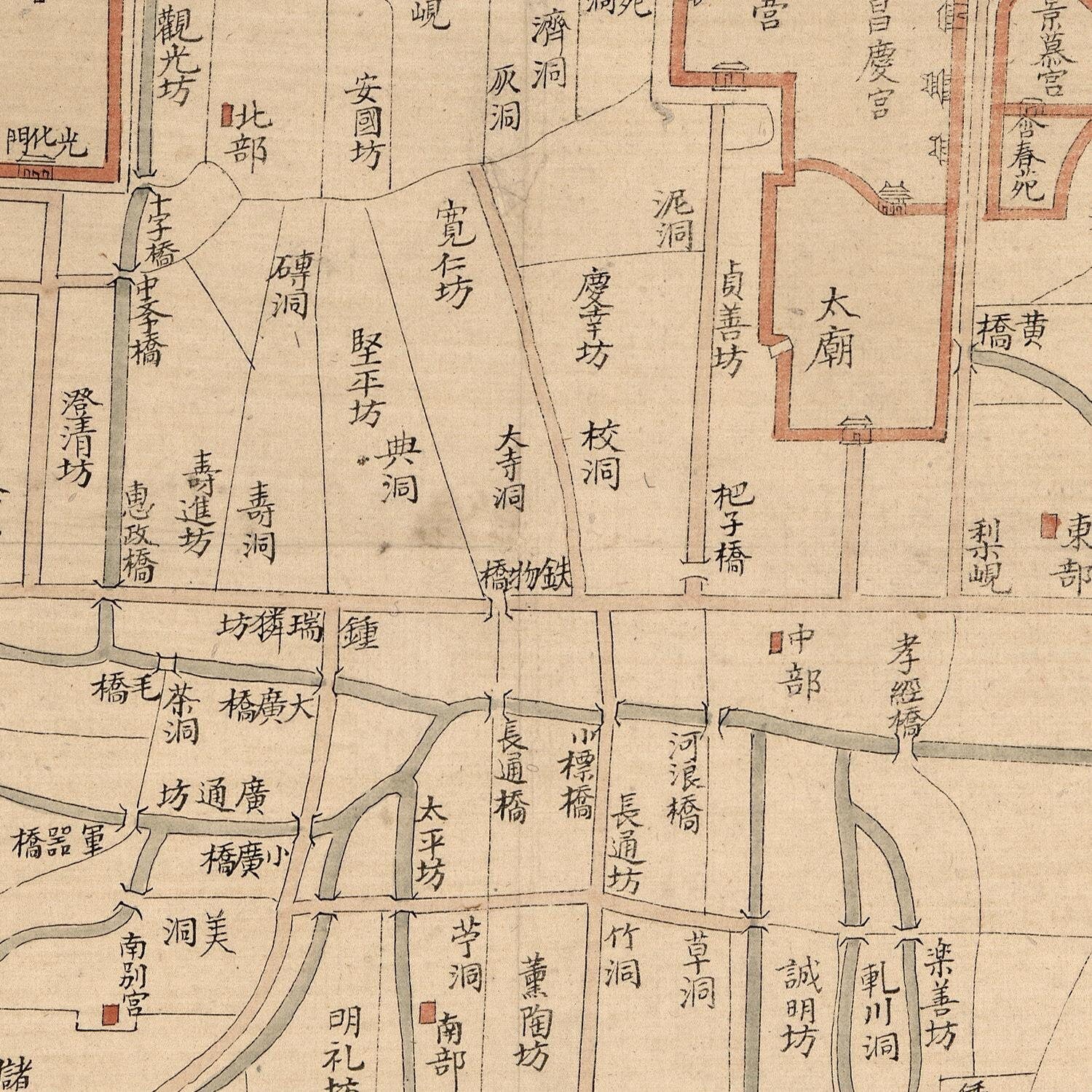 detail of the map from the centre