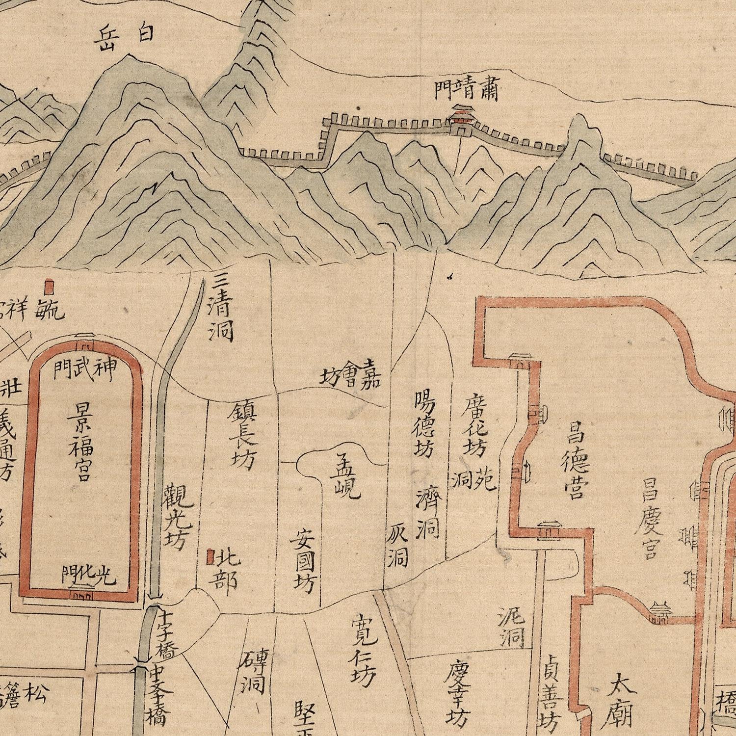 detail of the map from the centre left