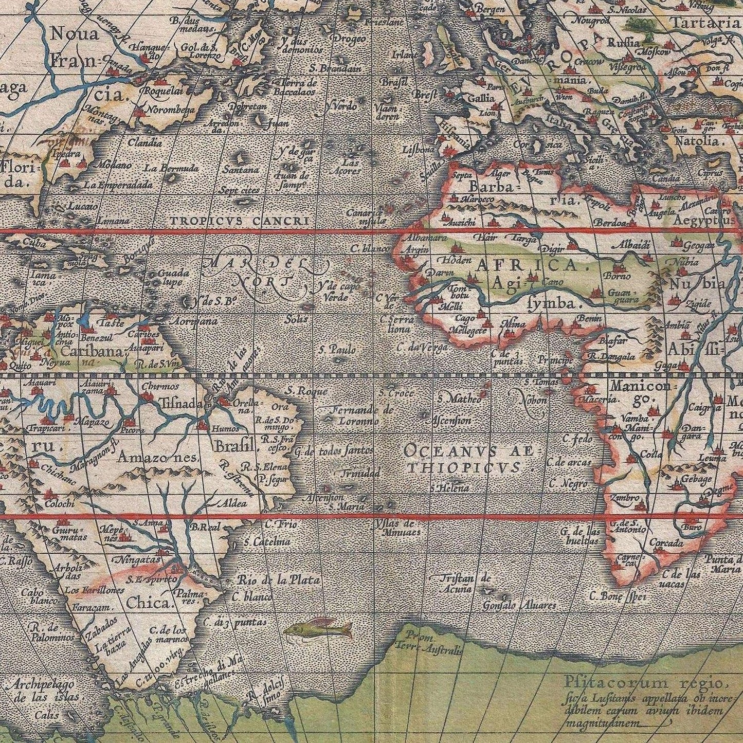 detail of the map from the centre