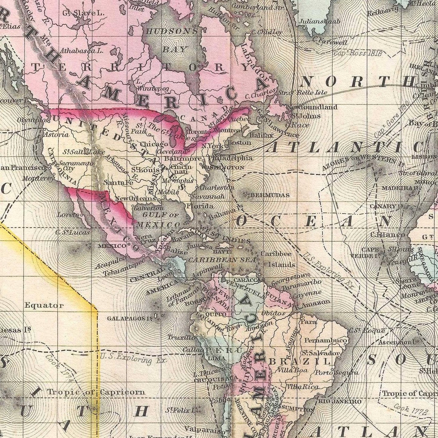 detail of the map from the centre