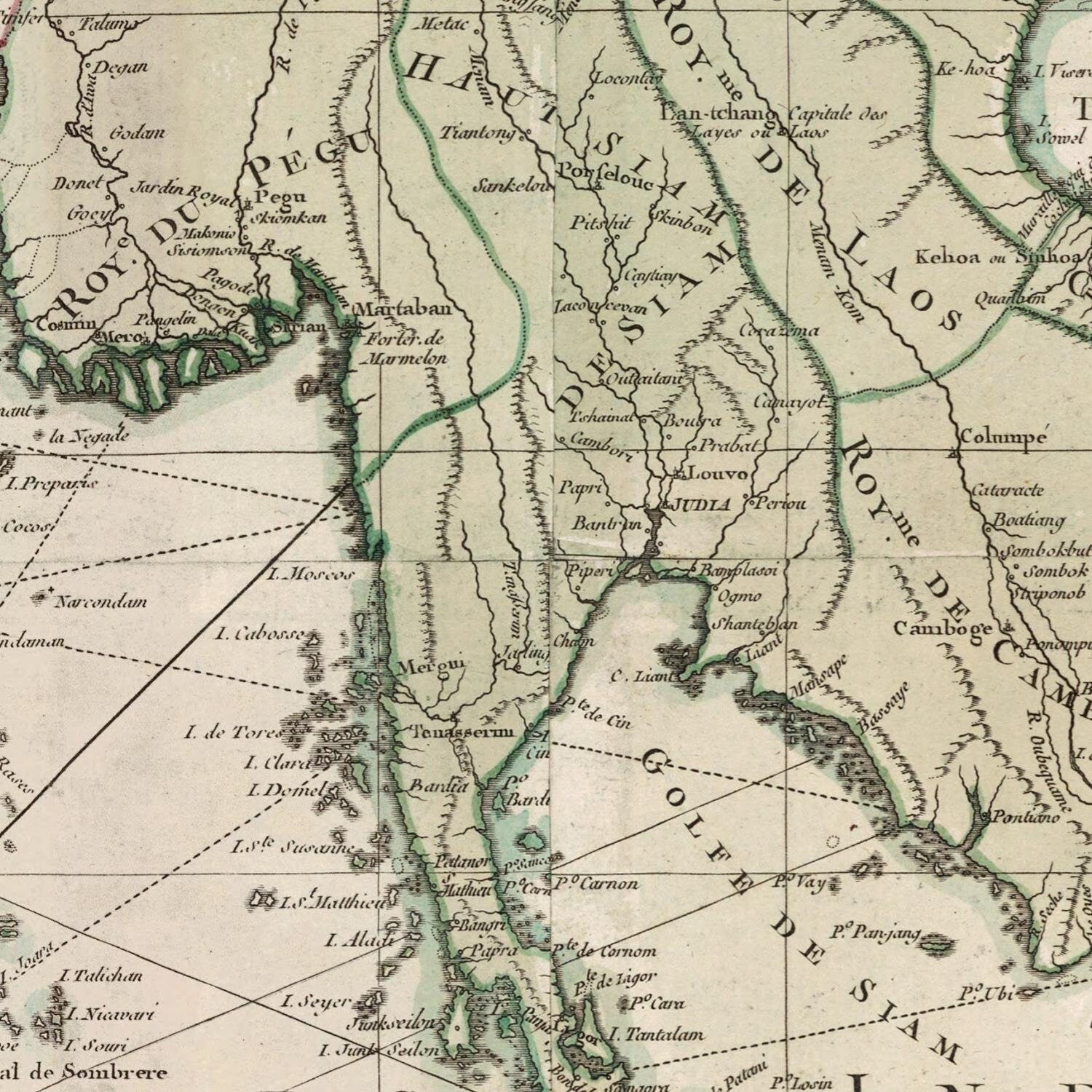 detail of the map from the centre