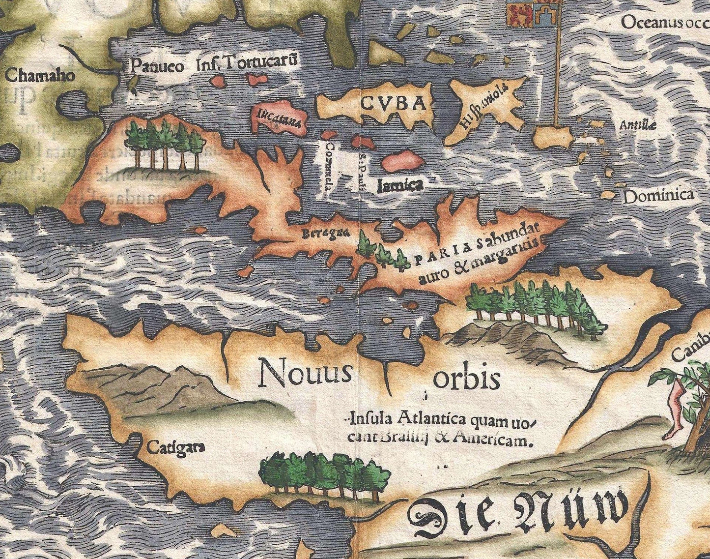 detail of the map from the centre