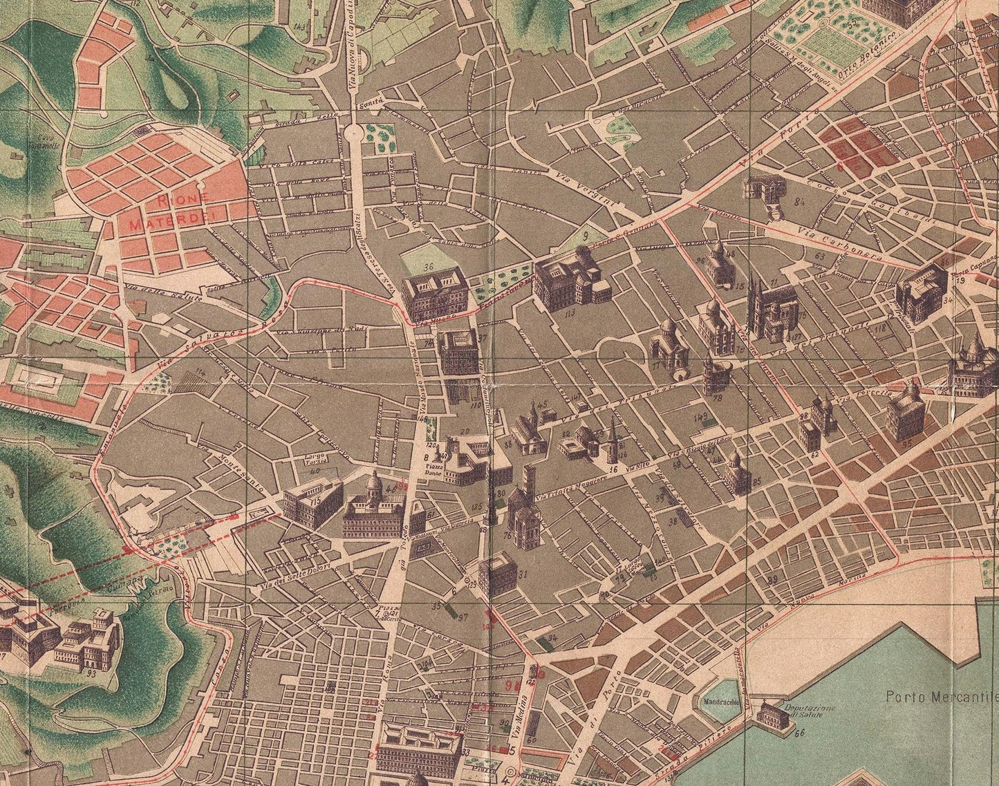 detail of the map from the centre