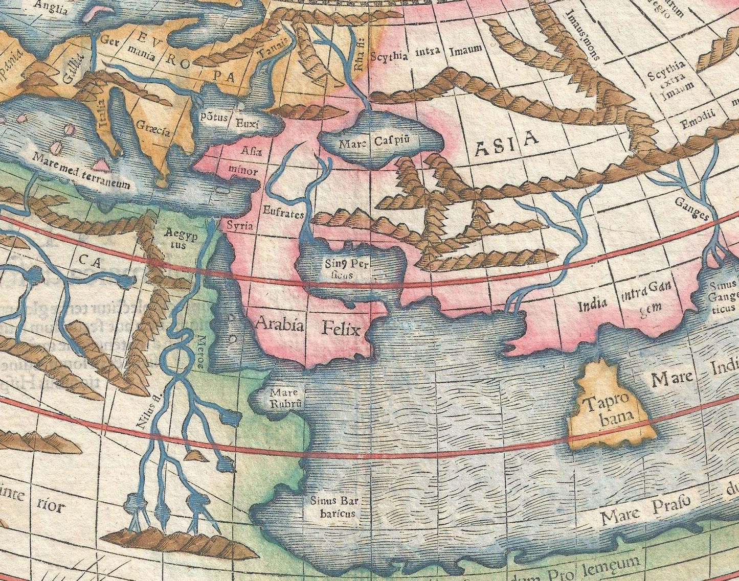 detail of the map from the centre