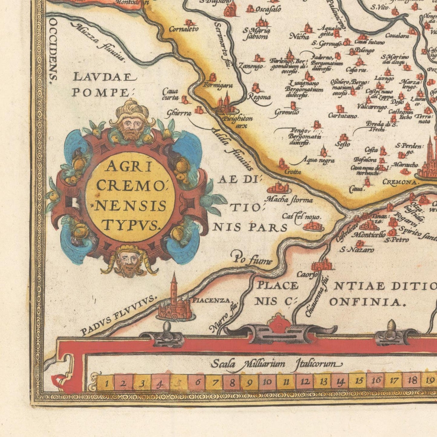 detail of the map from the bottom left corner