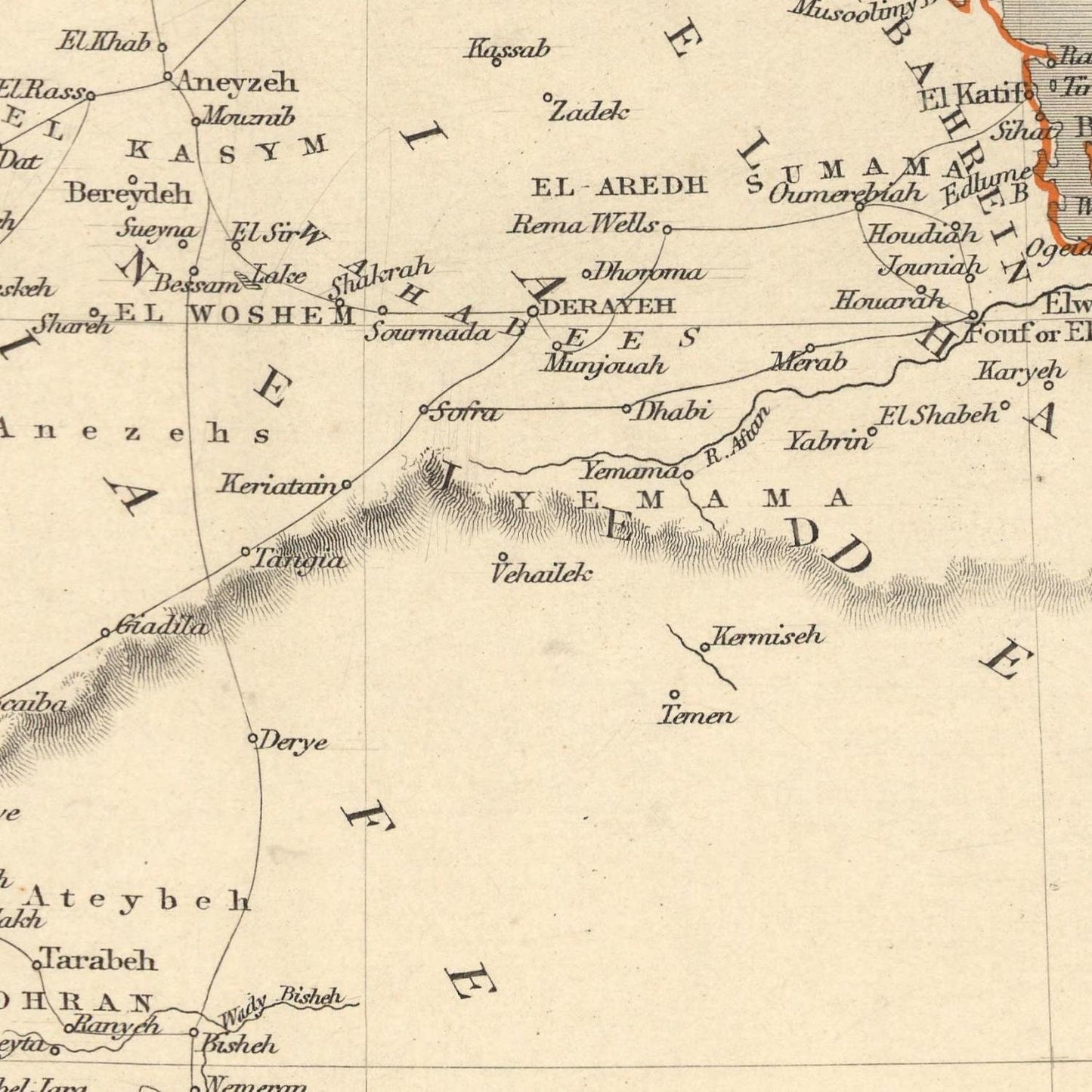 detail of the map from the centre