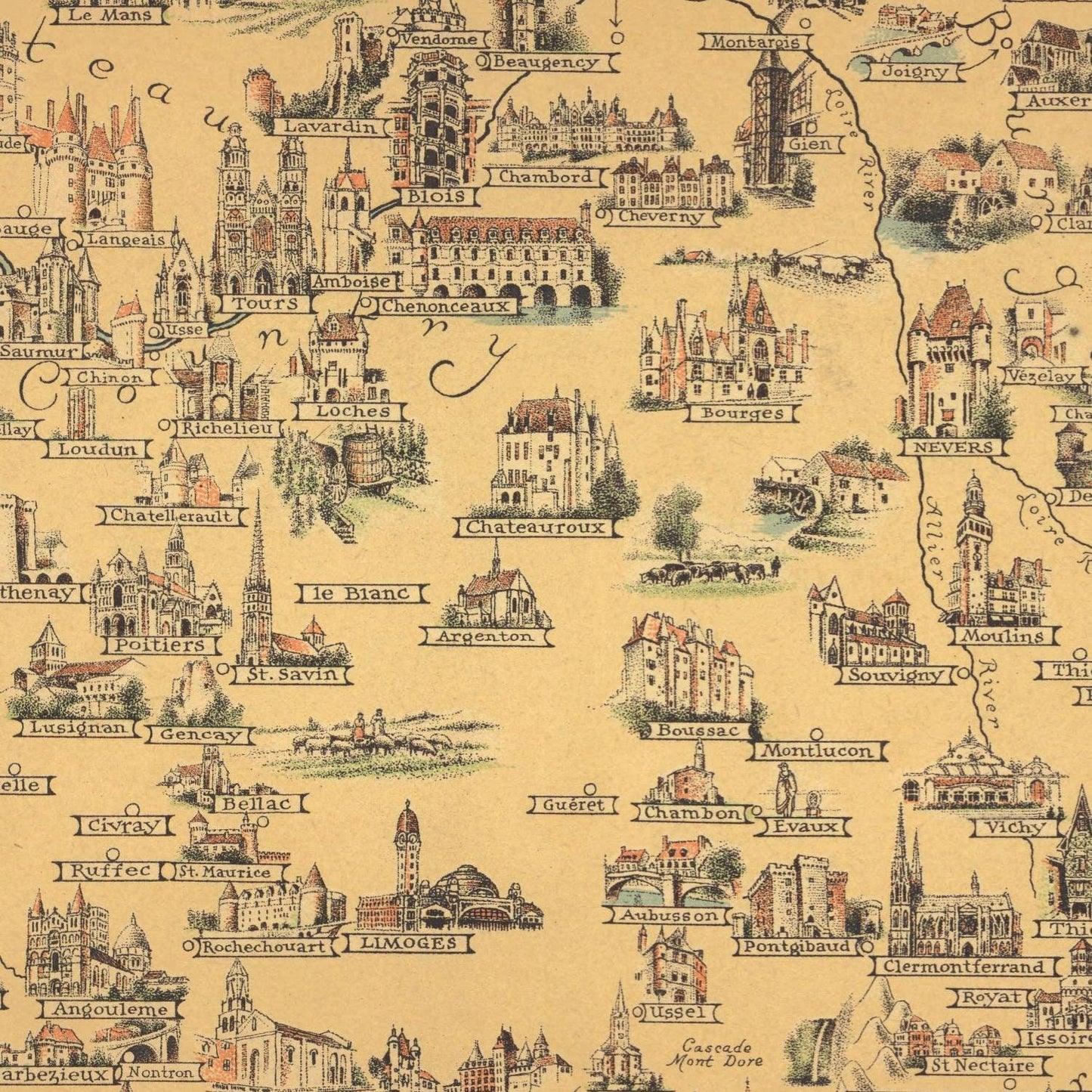 detail of the map from the centre