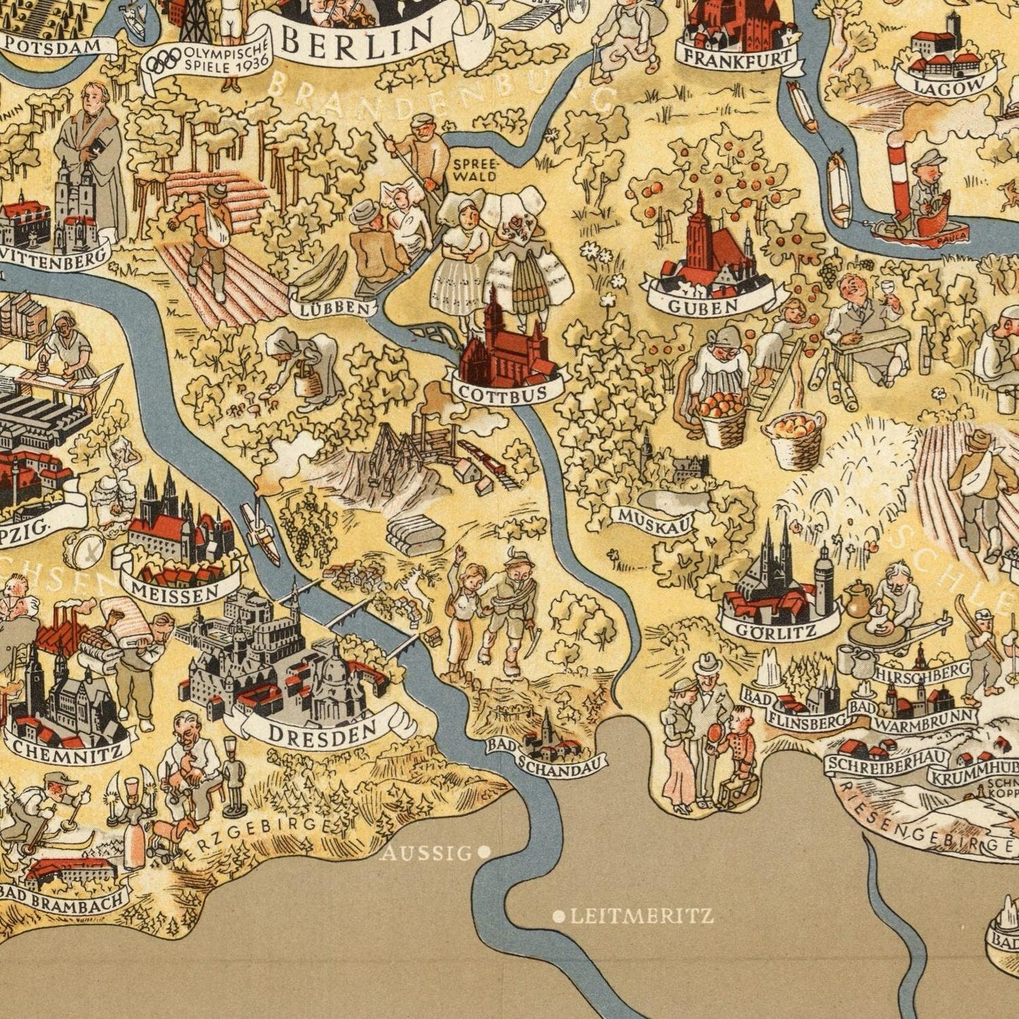 detail of the map from the centre