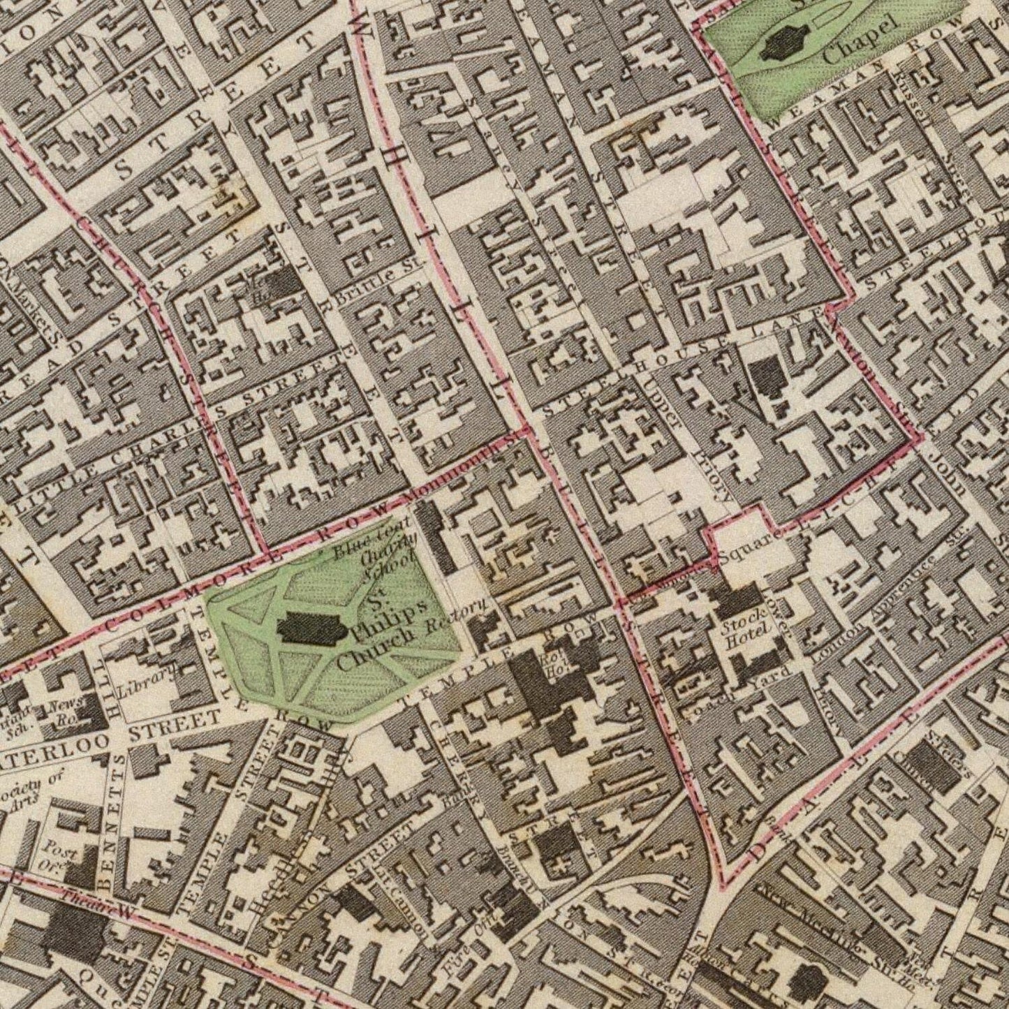 detail of the map from the centre