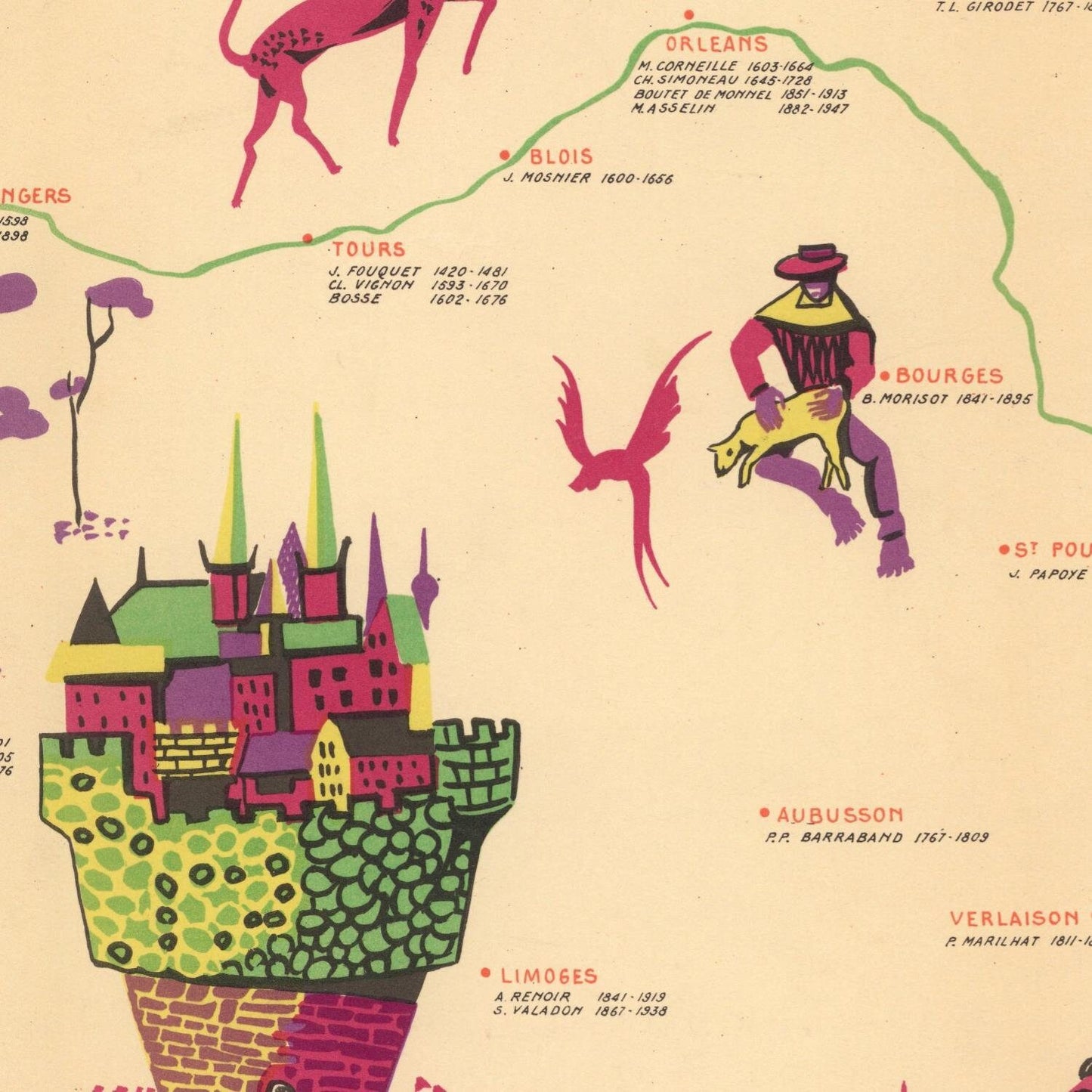 detail of the map from the centre