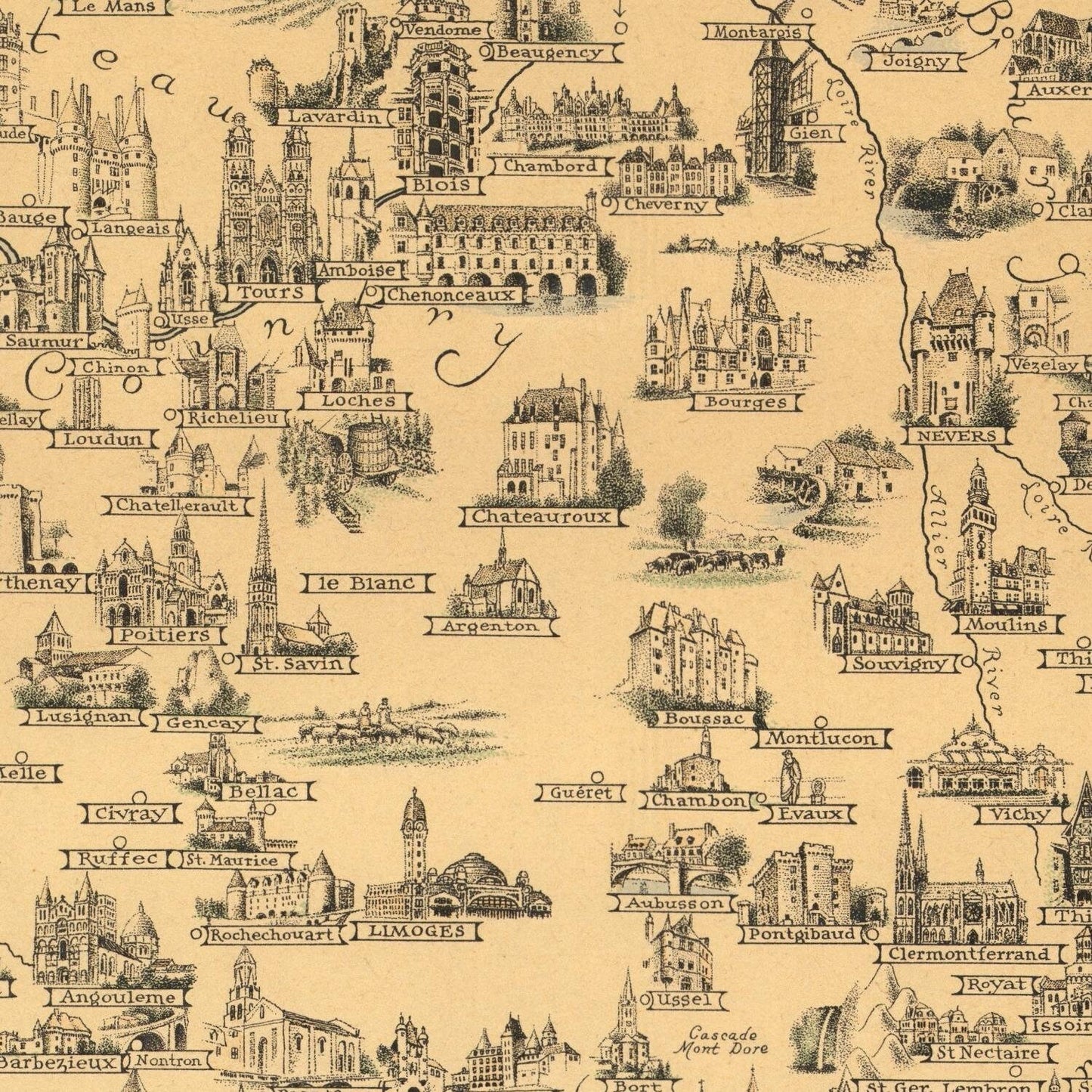 detail of the map from the centre