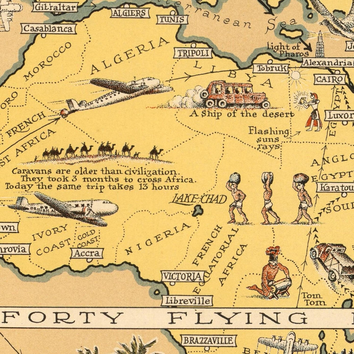 detail of the map from the centre