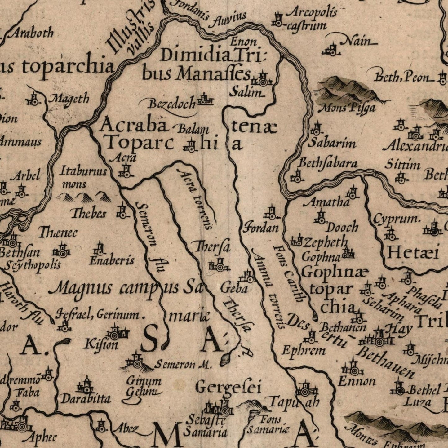 detail of the map from the centre