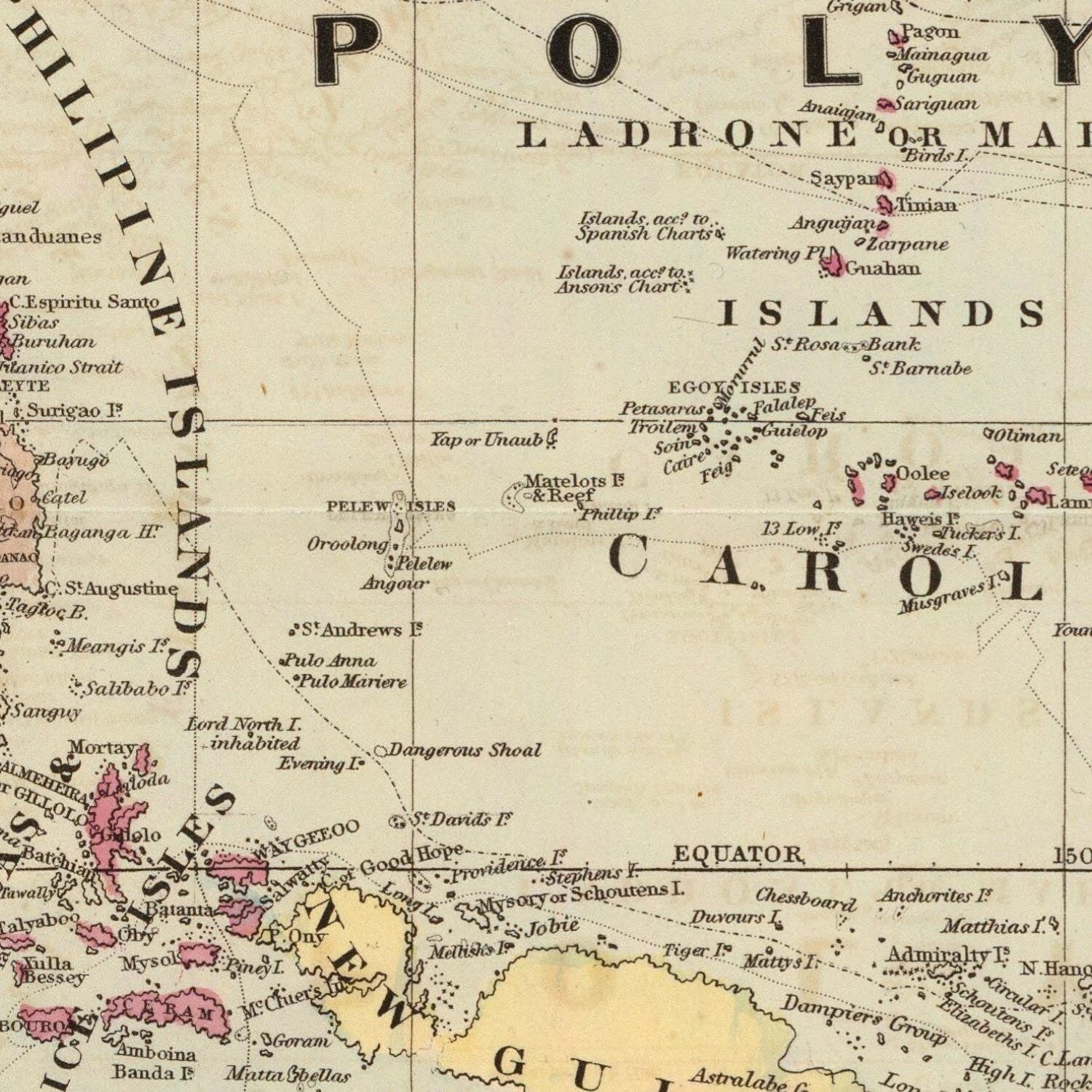 detail of the map from the centre