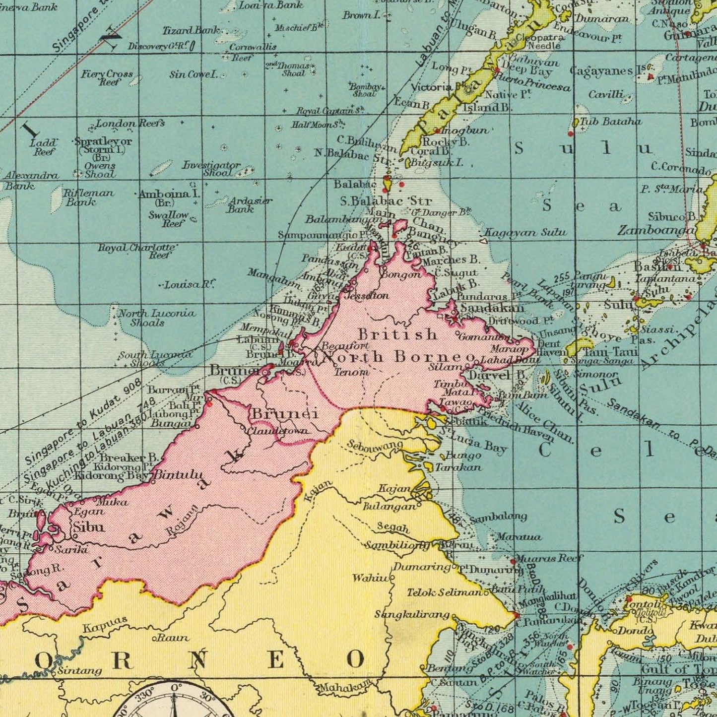detail of the map from the centre