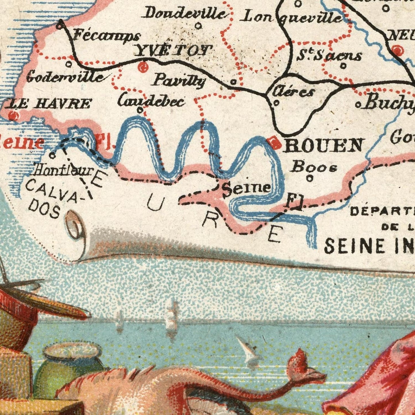 detail of the map from the centre