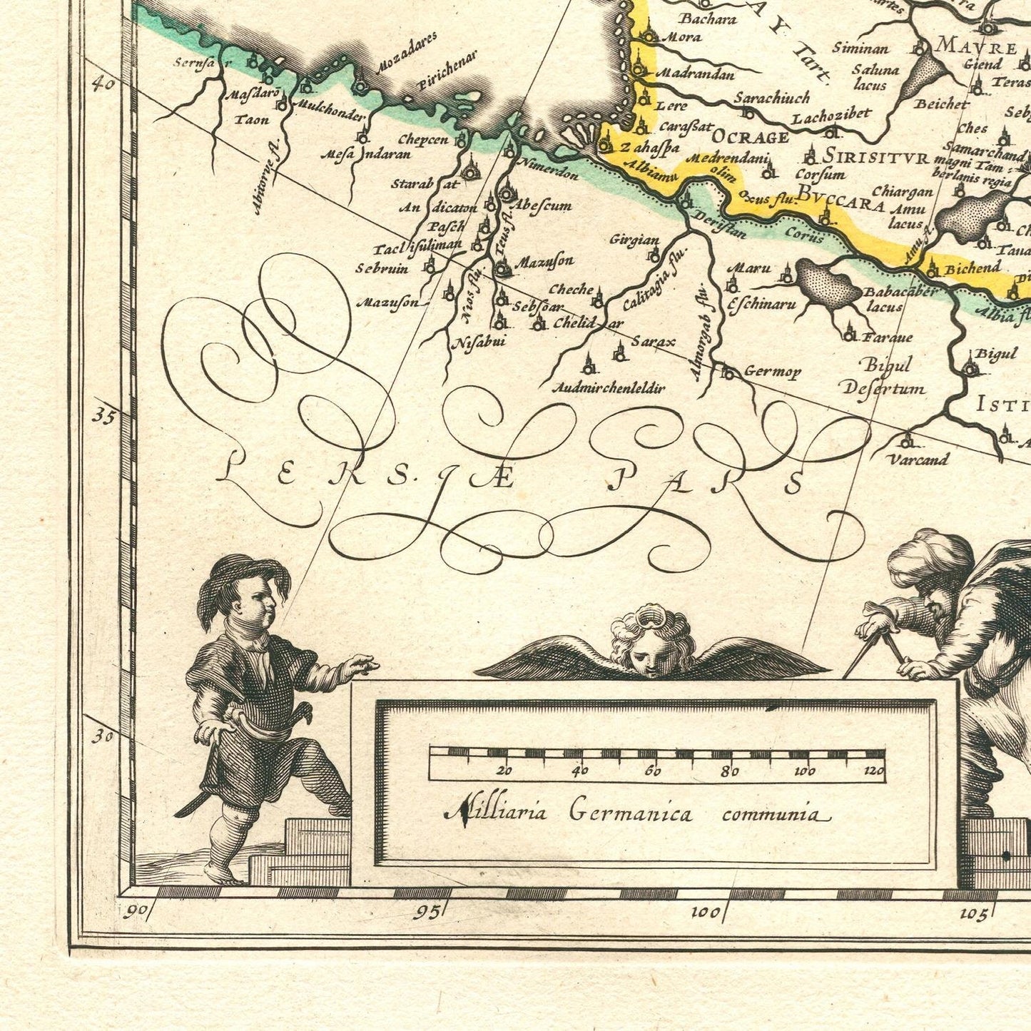 detail of the map from the bottom left corner