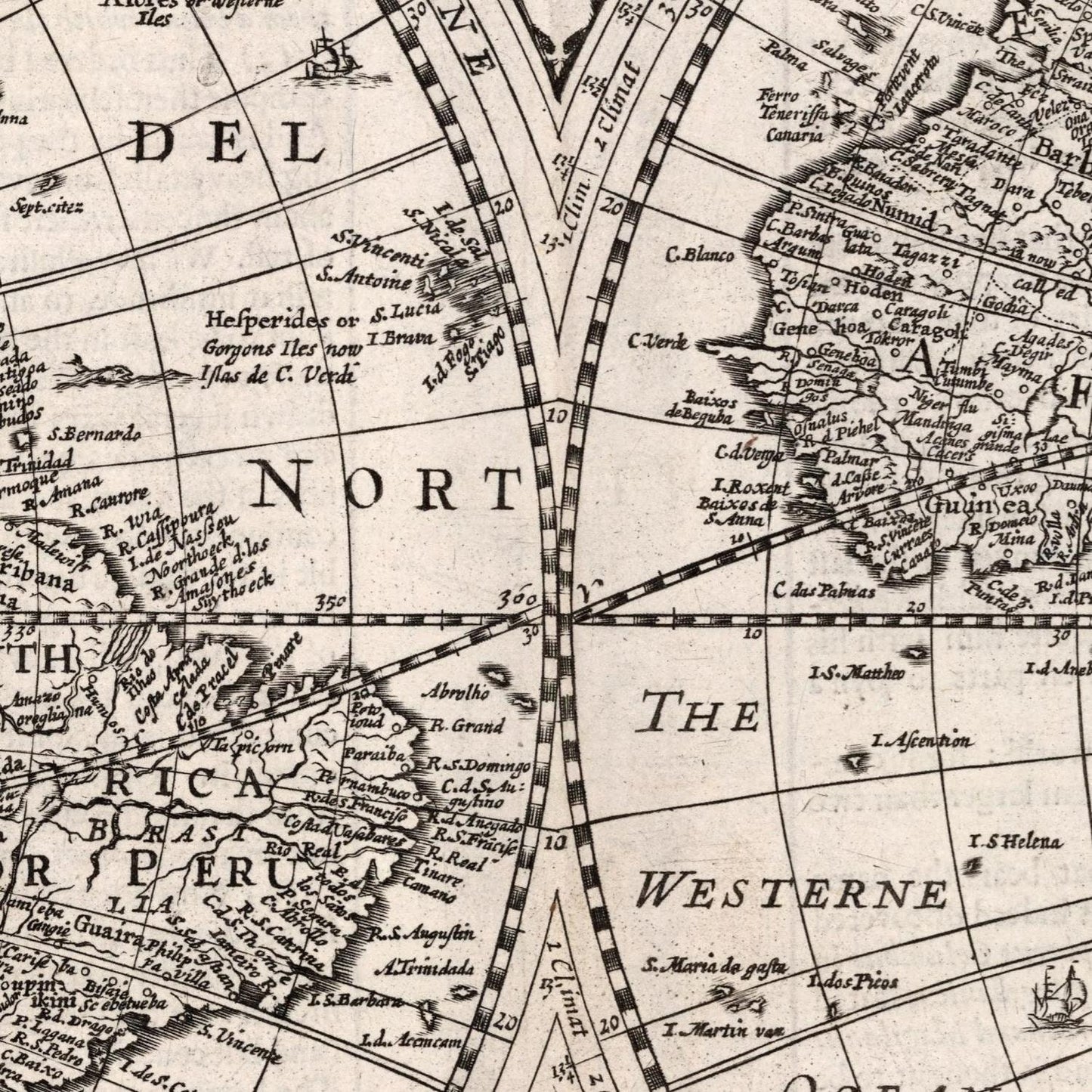 detail of the map from the centre