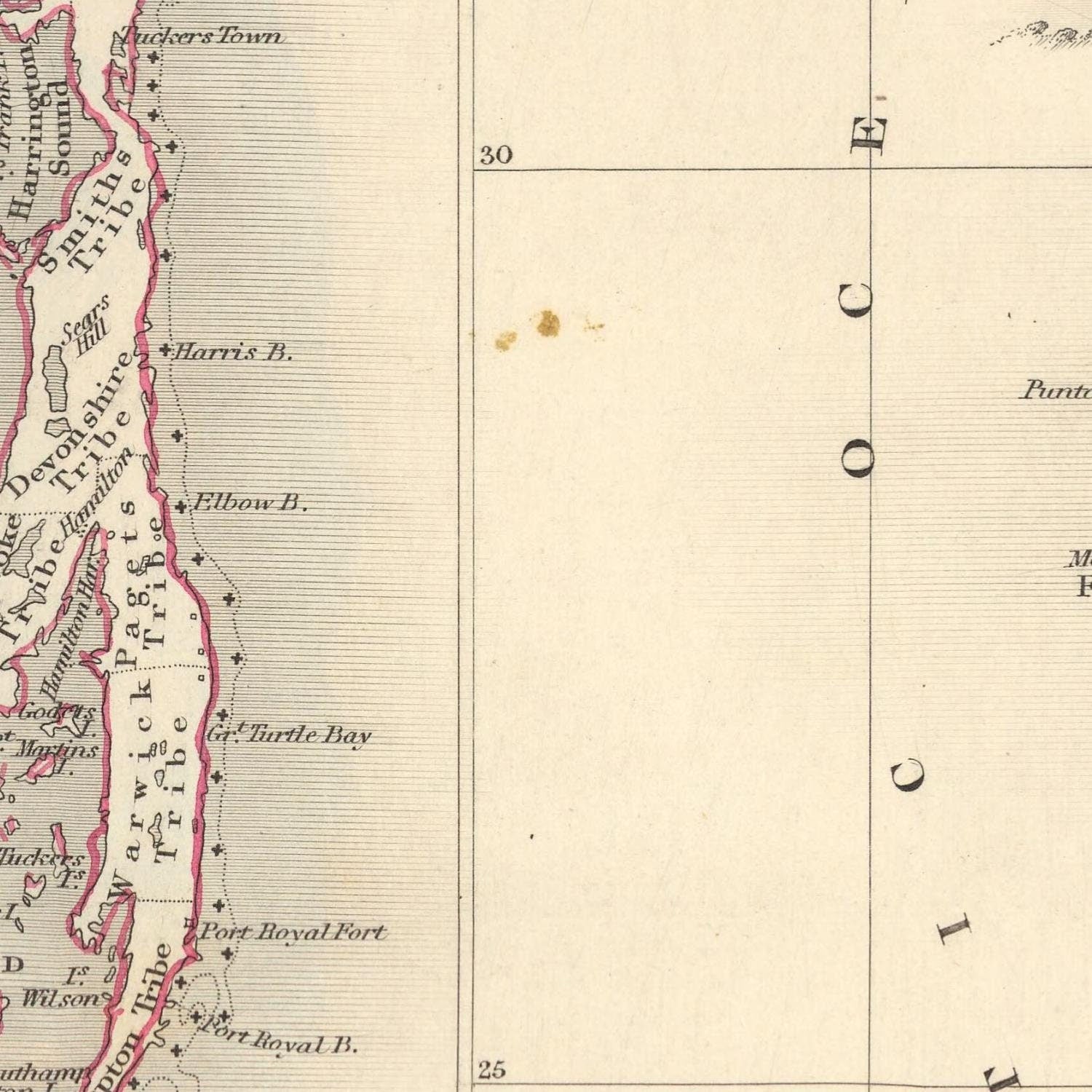 detail of the map from the centre
