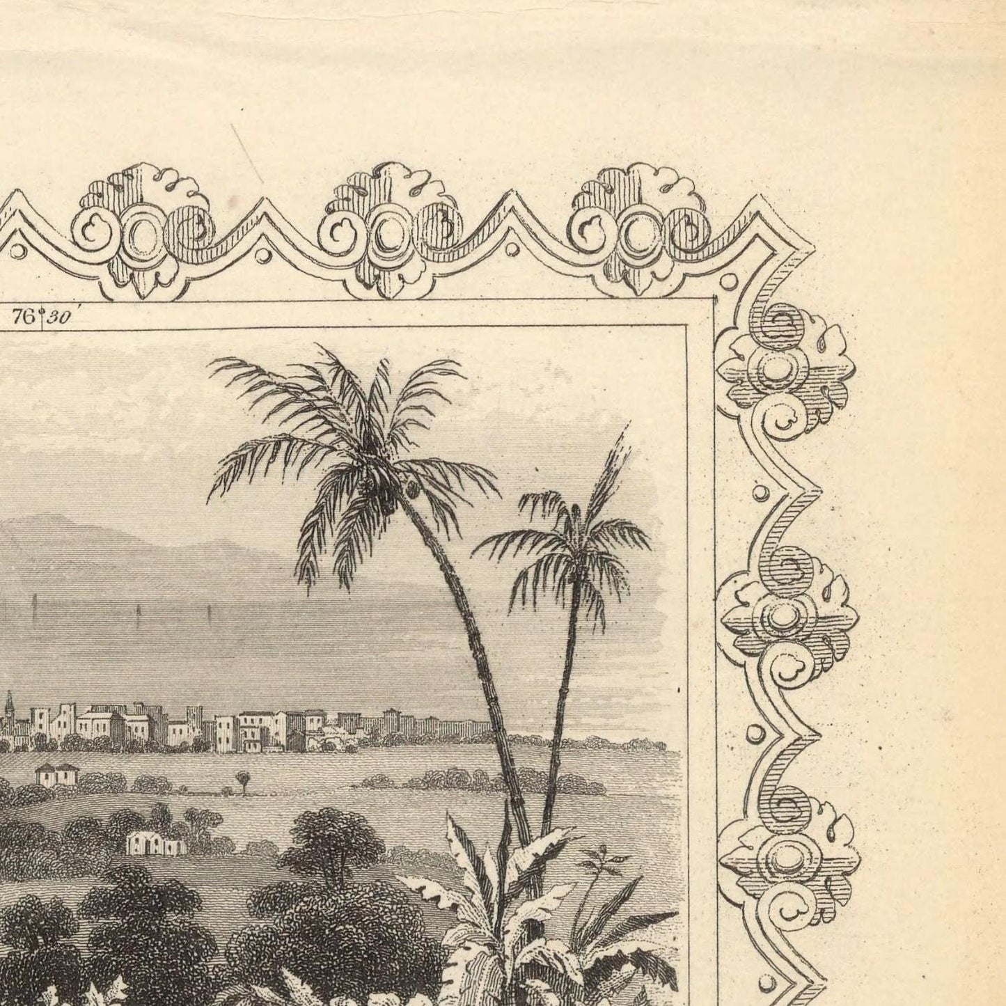 detail of the map from the top right corner