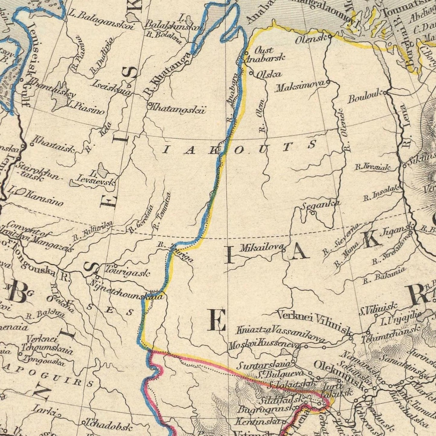 detail of the map from the centre