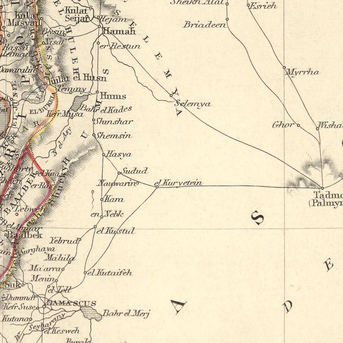 detail of the map from the centre