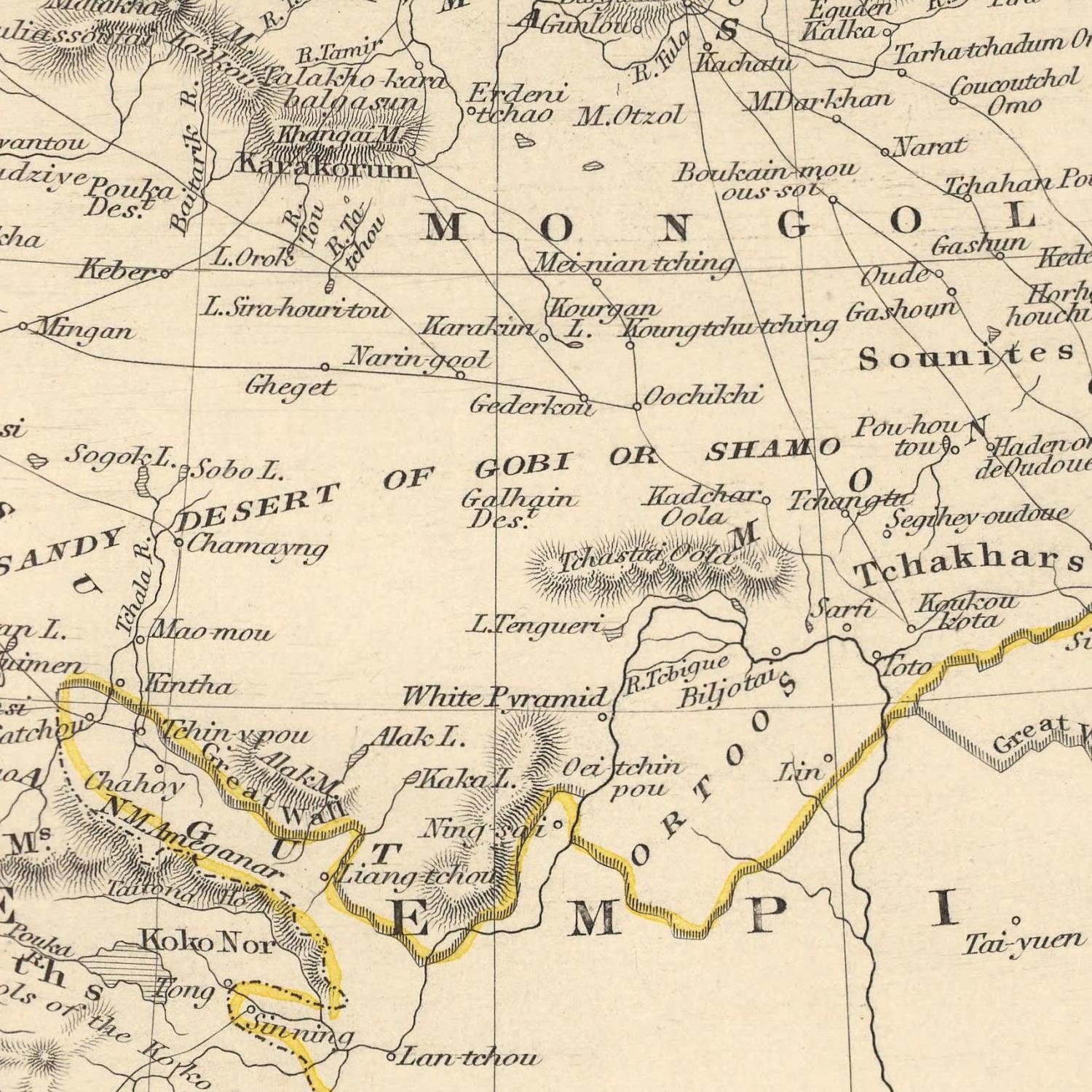detail of the map from the centre