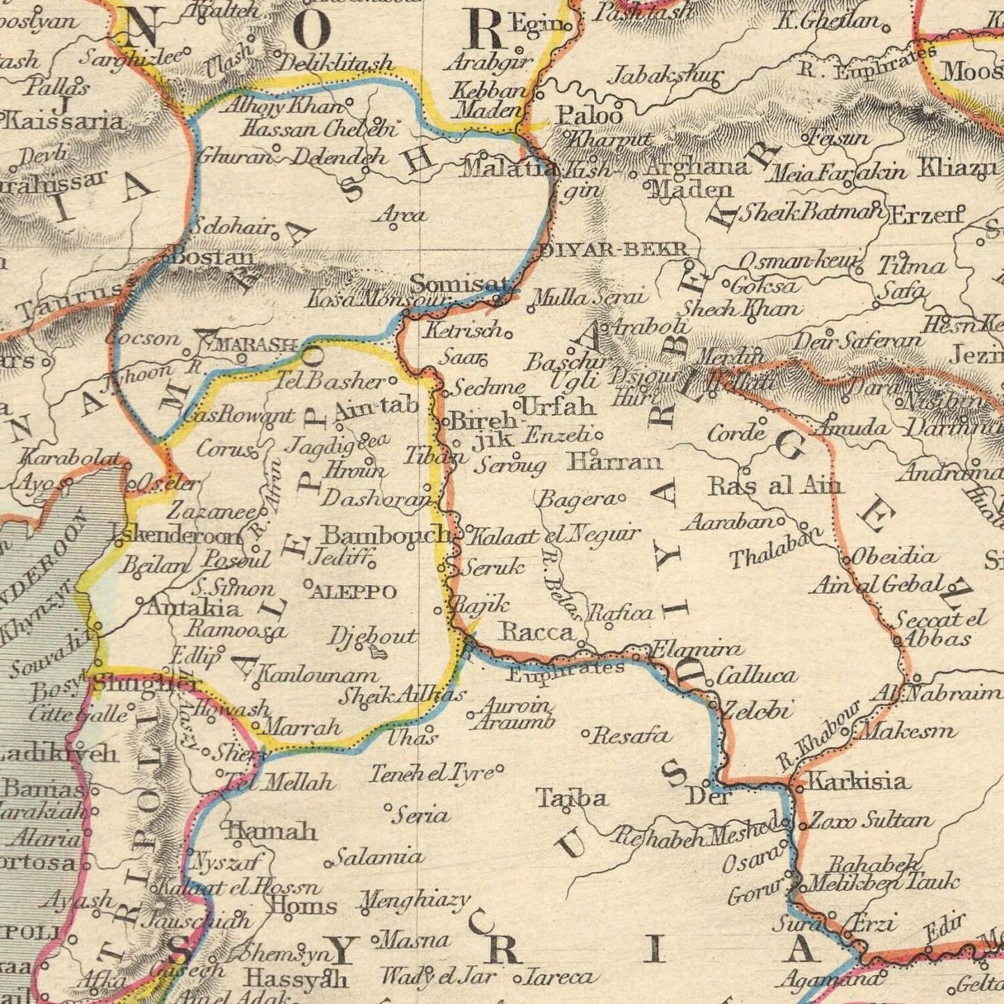 detail of the map from the centre