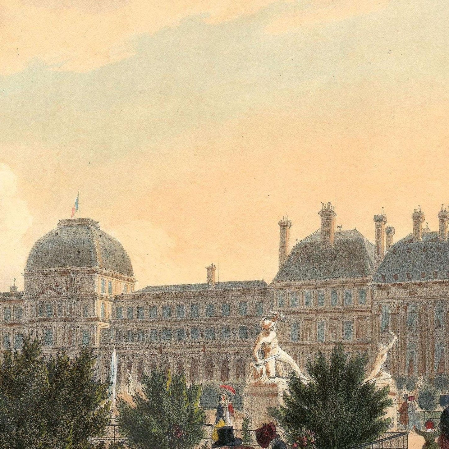 detail of the engraving reproduction from the centre