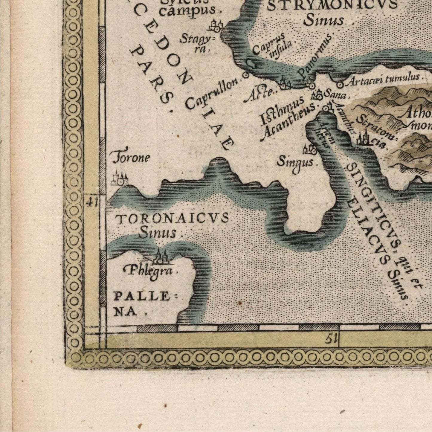 detail of the map from the bottom left corner