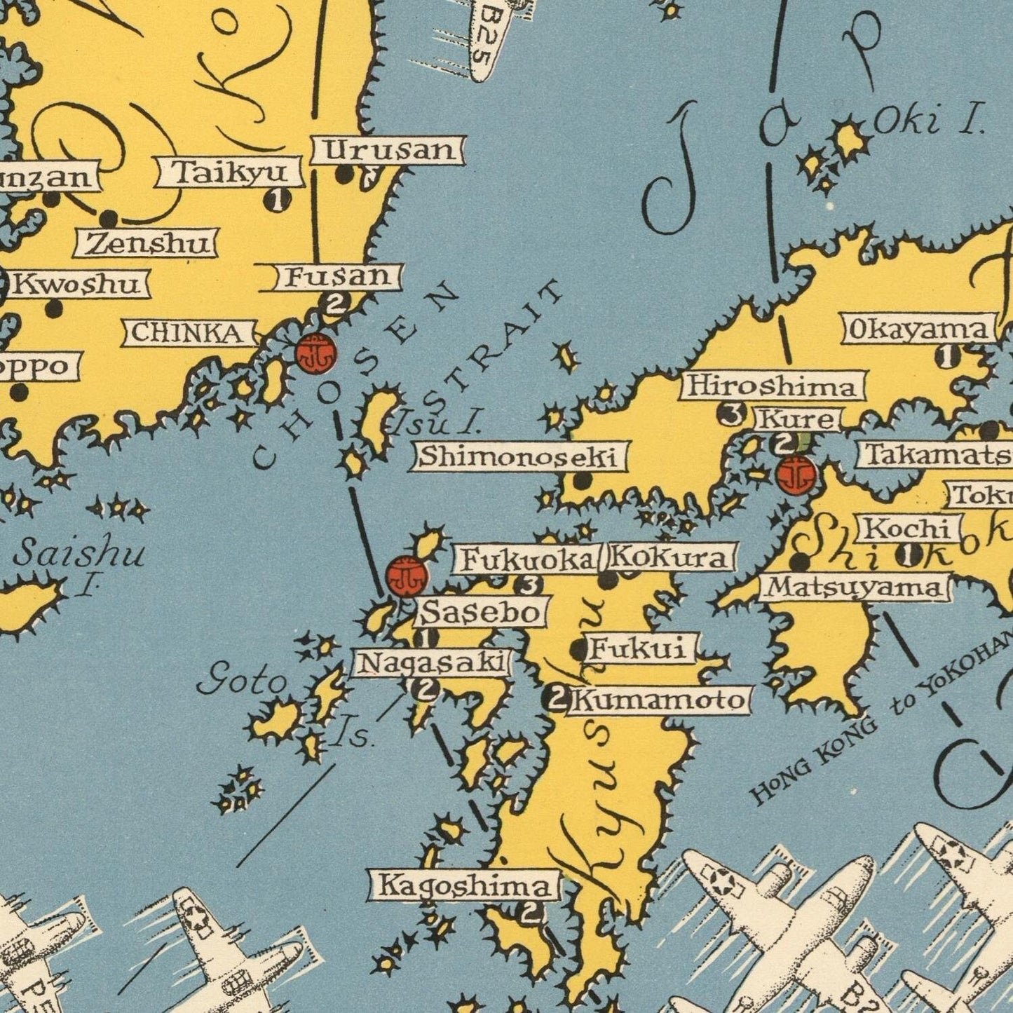 detail of the map from the centre