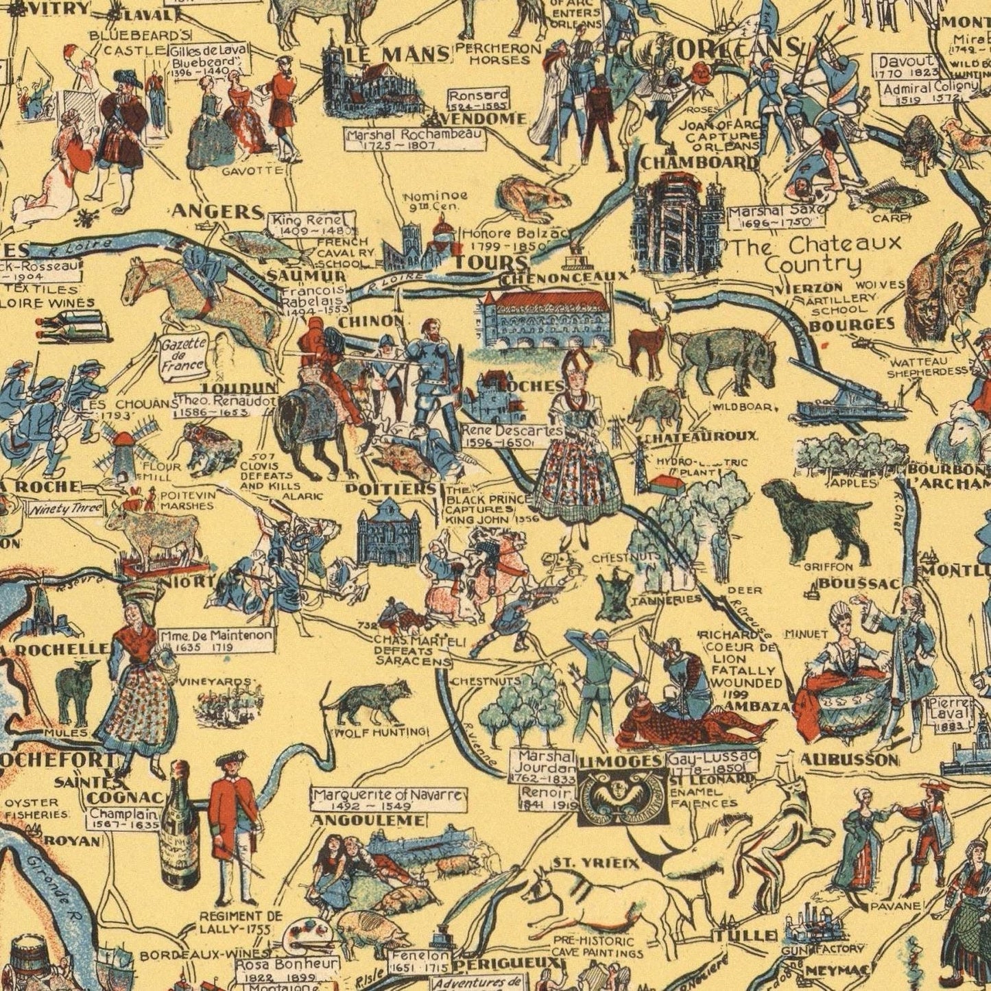 detail of the map from the centre