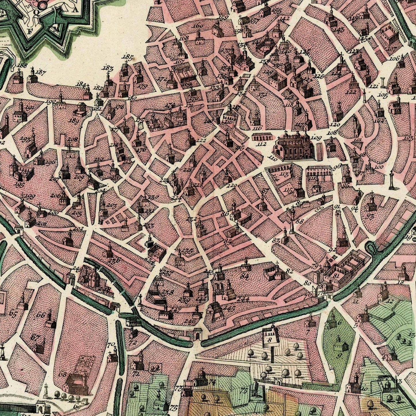 detail of the map from the centre
