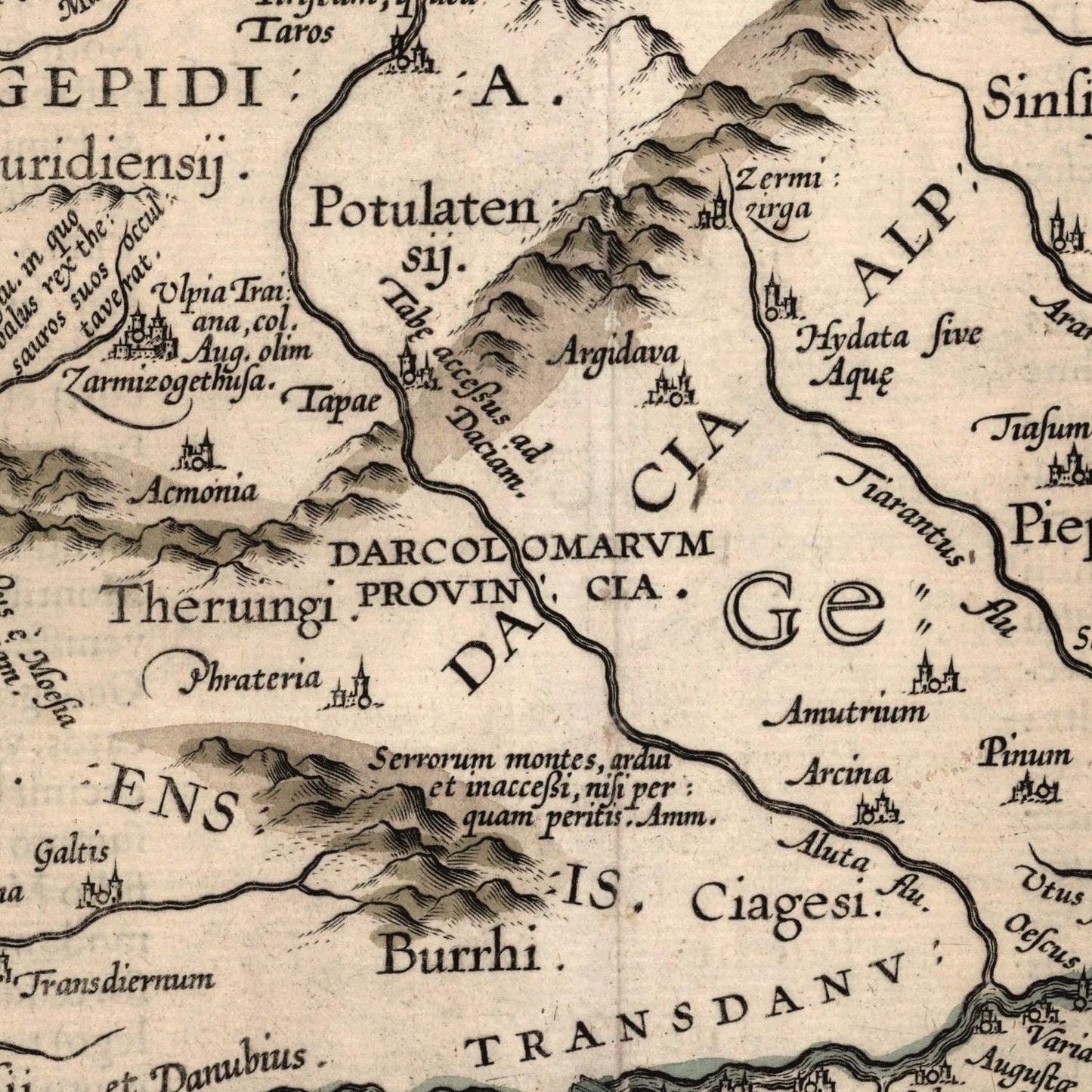 detail of the map from the centre