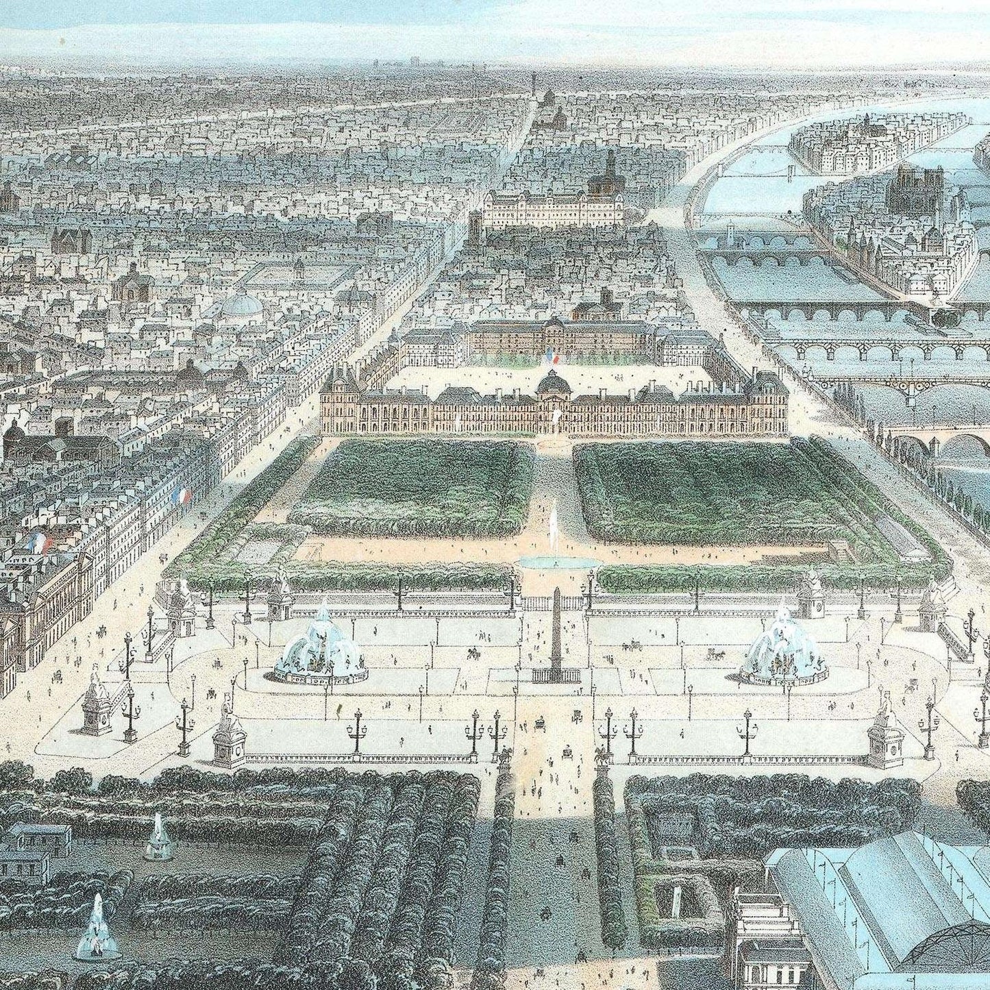 detail of the engraving reproduction from the centre