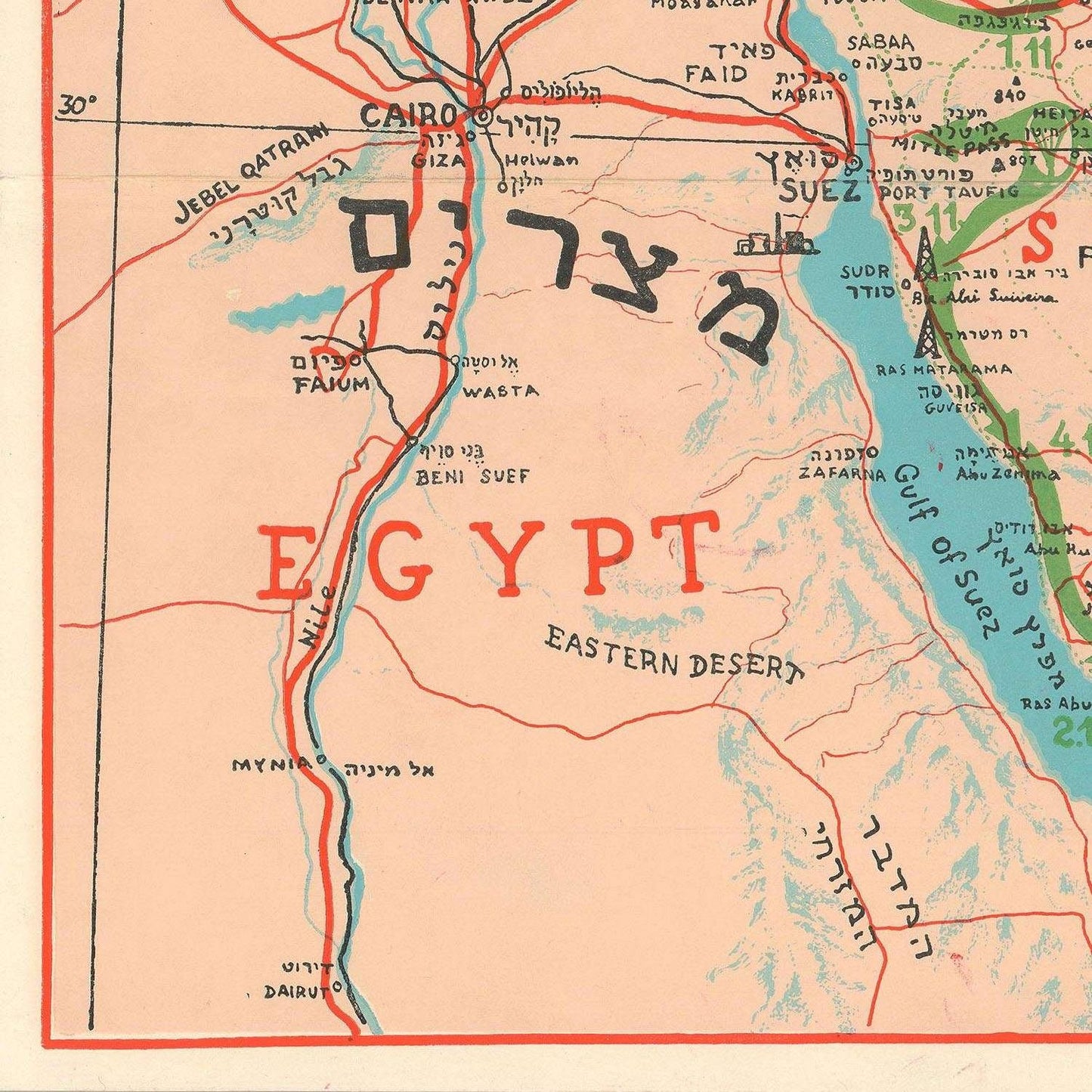 detail of the map from the bottom left corner