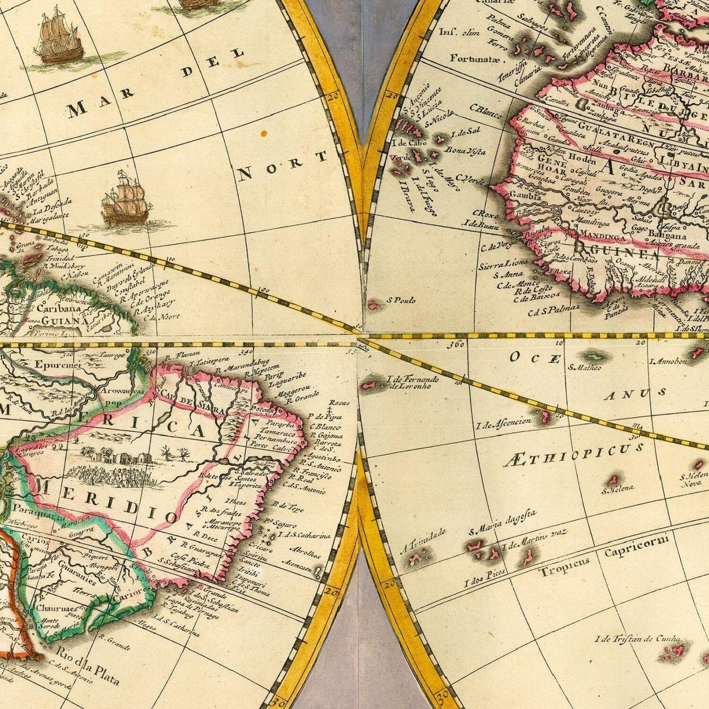 detail of the map from the centre