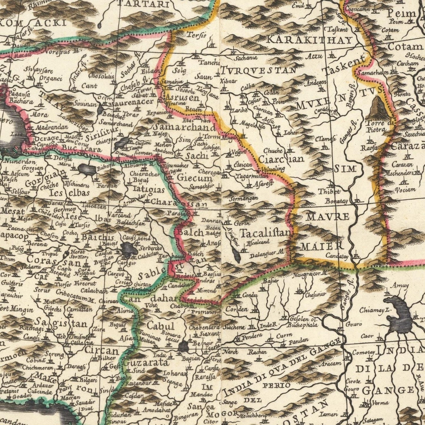 detail of the map from the centre