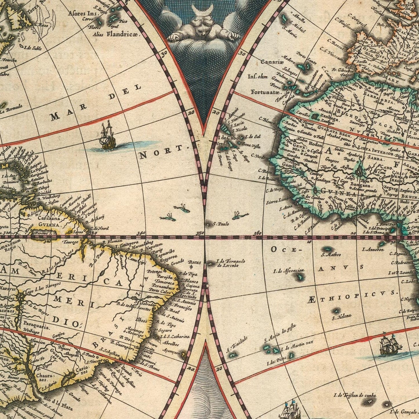 detail of the map from the centre