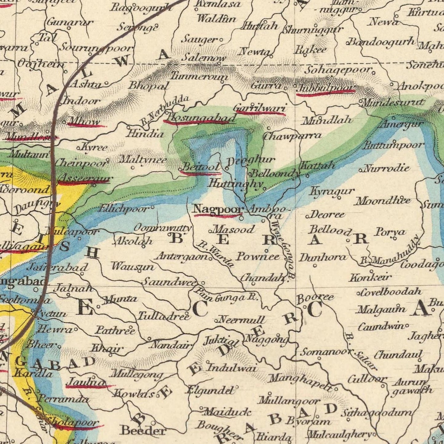 detail of the map from the centre