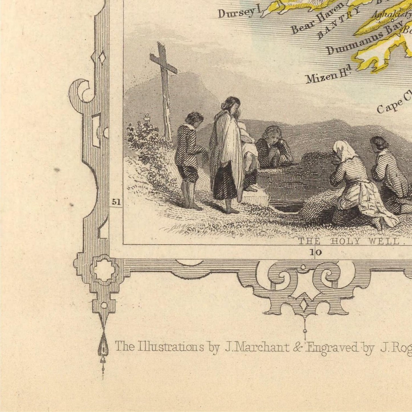 detail of the map from the bottom left corner