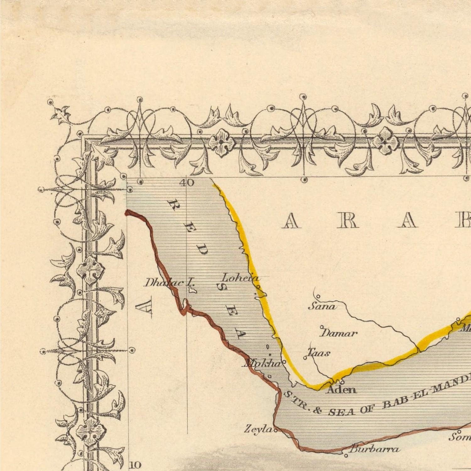 detail of the map from the top left corner