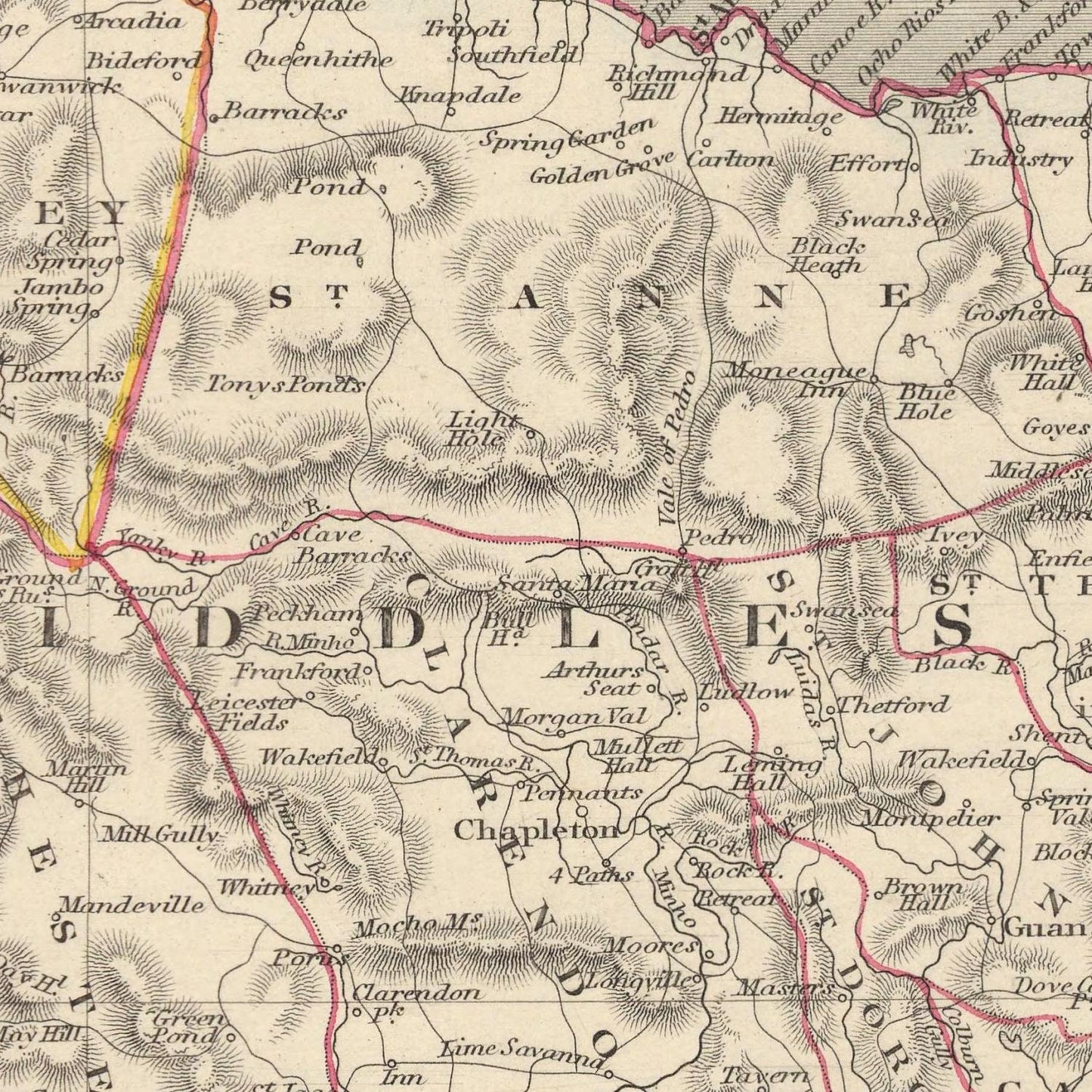 detail of the map from the centre