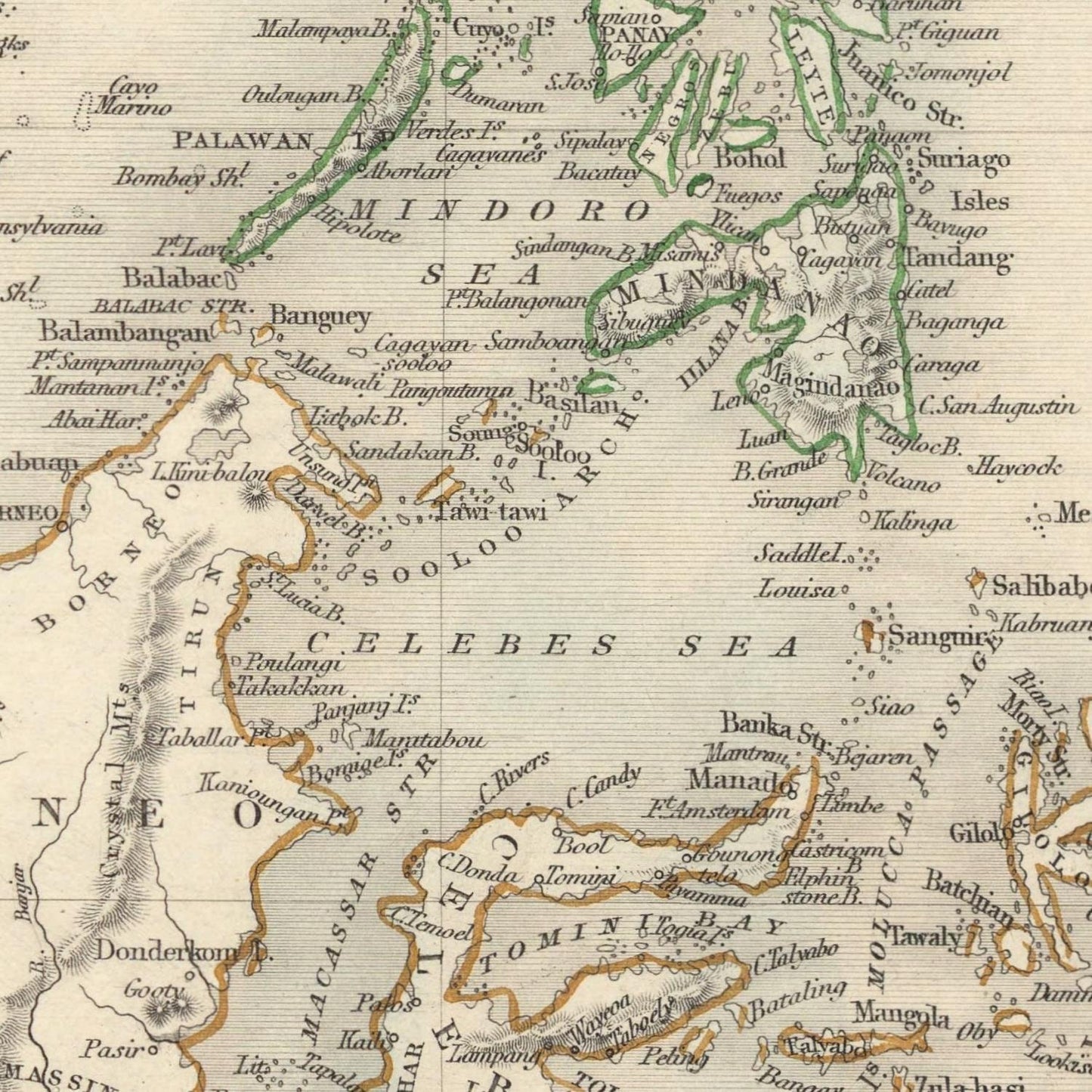 detail of the map from the centre