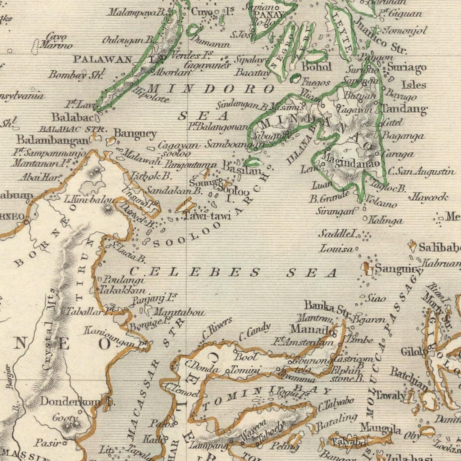 detail of the map from the centre