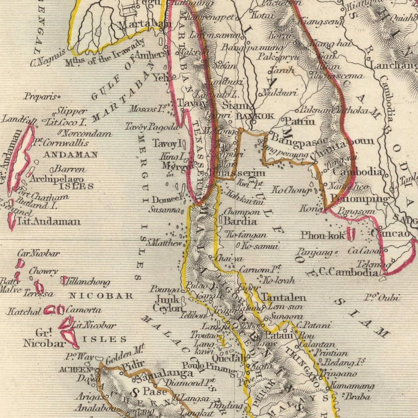 detail of the map from the centre