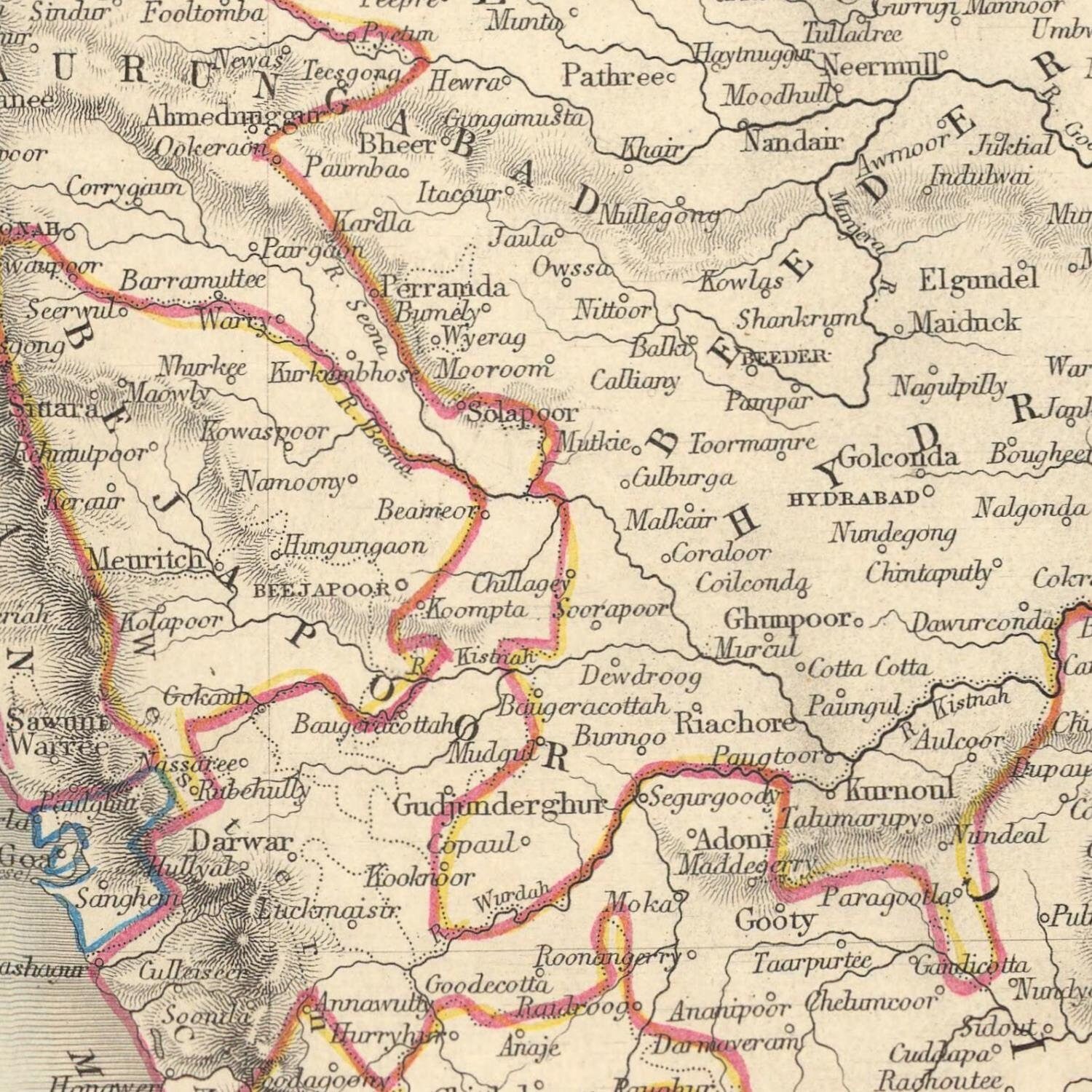 detail of the map from the centre
