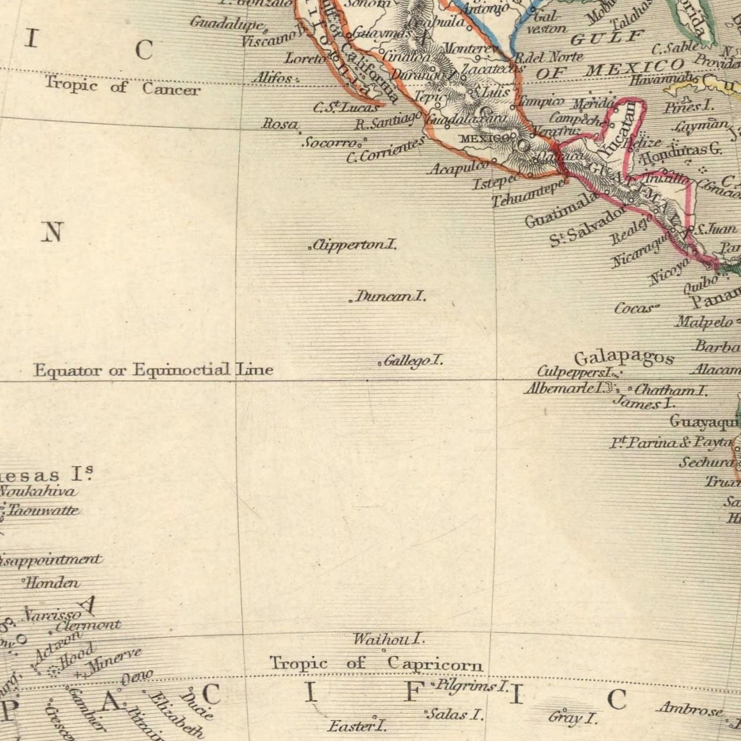 detail of the map from the centre