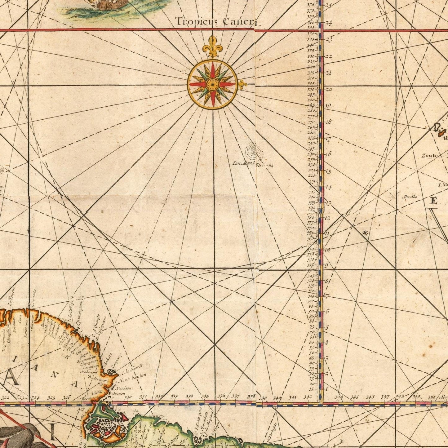 detail of the map from the centre