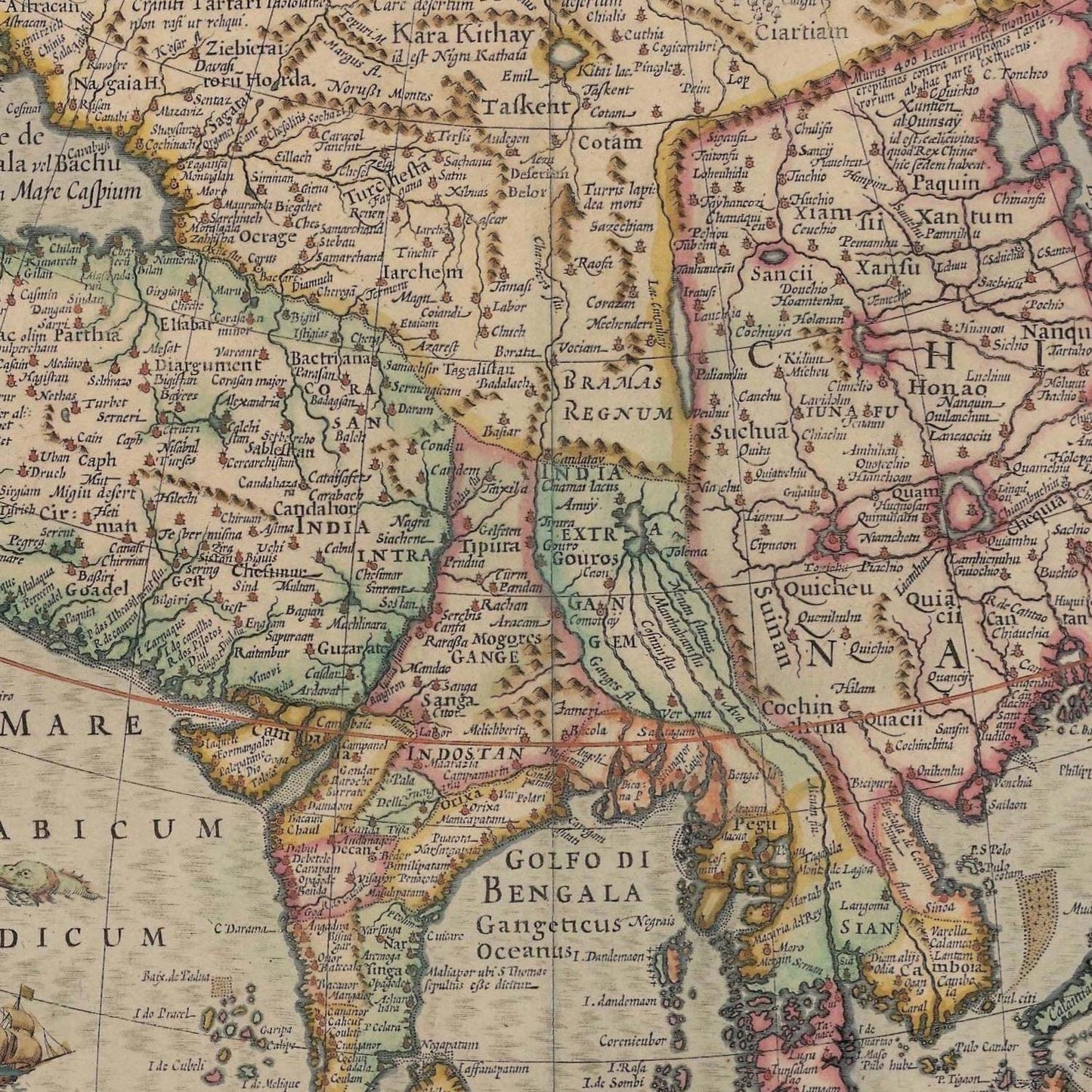 detail of the map from the centre